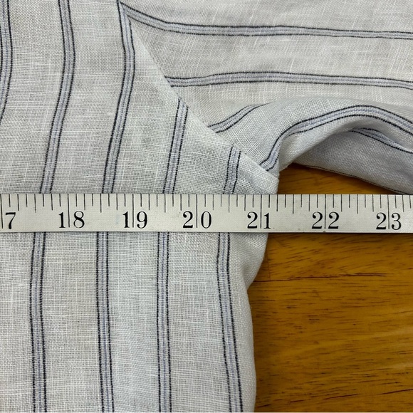 ROSEMARINE Linen Striped Button-Down Shirt Dress / Cover-up - Picture 5 of 7